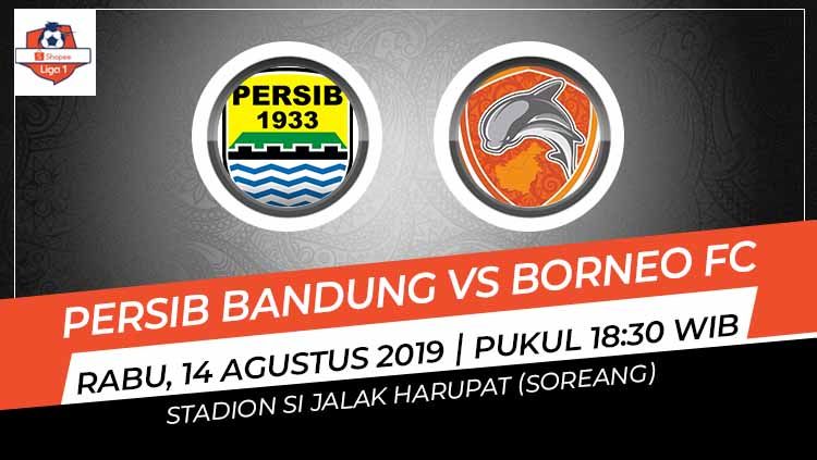 Laga pekan ke-14 Shopee Liga 1 antara Persib Bandung melawan Borneo FC (14/8/19) pukul 18.30 WIB bisa disaksikan di Vidio.com. Copyright: © Grafis: Indosport.com