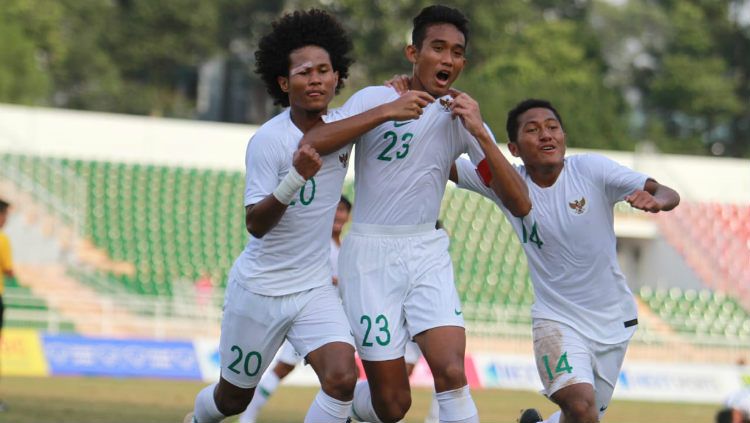 Potret laga Timnas Indonesia U-18 vs Myanmar para Rabu (14/08/2019) di Stadion Thong Nhat, Vietnam. Copyright: © Media PSSI