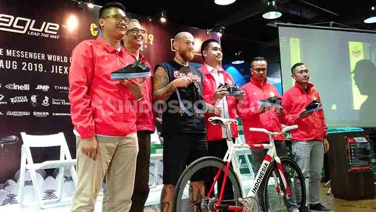 Konferensi pers Kejuaraan Dunia Kurir Sepeda 2019 pada Selasa (20/08/19) di kawasan Cikini, Jakarta. Copyright: © Shintya Anya Maharani/INDOSPORT