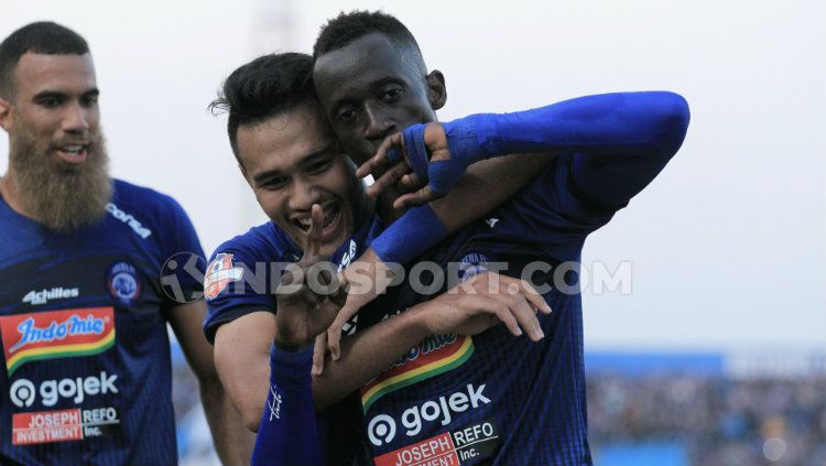 Makan Konate menjadikan Arema FC memiliki produktivitas gol tinggi di Liga 1 2019. Copyright: © Ian Setiawan/INDOSPORT