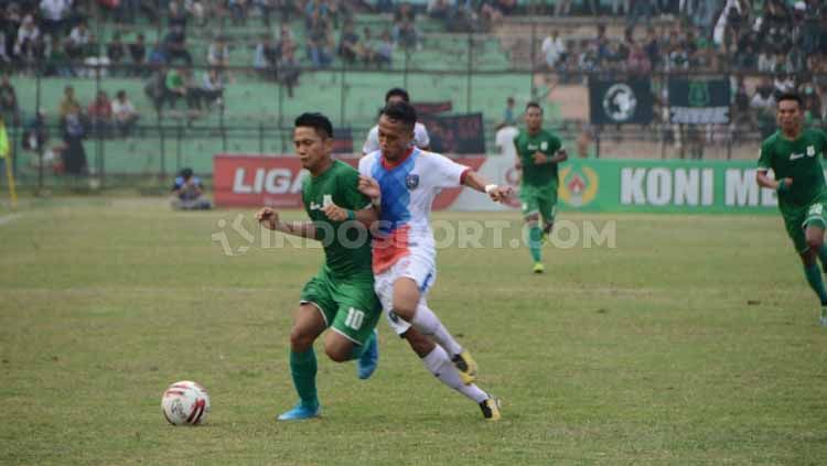 Laga pertandingan PSMS Medan vs PSPS Riau di Stadion Teladan, Medan, Sabtu (24/08/2019). Copyright: © Aldi Aulia Anwar/INDOSPORT