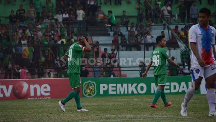 Laga pertandingan PSMS Medan vs PSPS Riau di Stadion Teladan, Medan, Sabtu (24/08/2019). Copyright: © Aldi Aulia Anwar/INDOSPORT