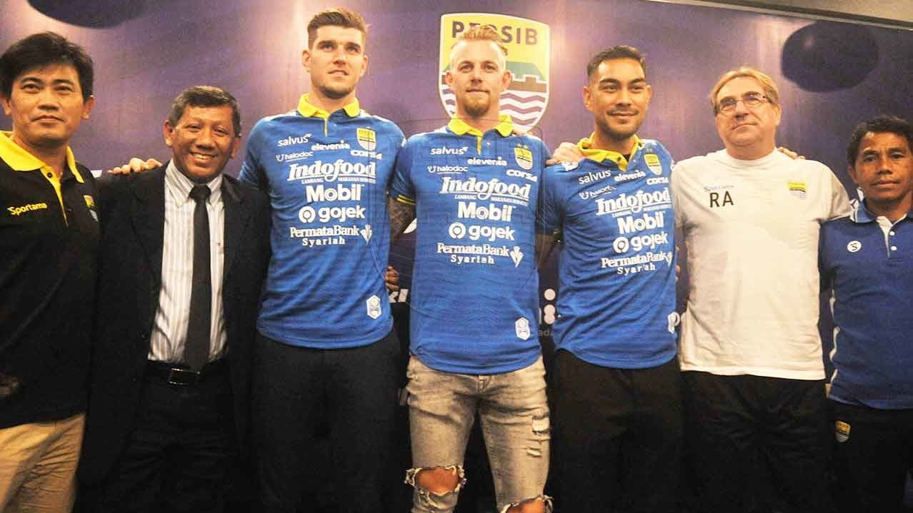 Tiga rekrutan asing baru Persib Bandung dan Fabiano Beltrame berpeluang tampil di pekan ke-17 Shopee Liga 1 melawan PSS Sleman pada Jumat (30/8/19). Copyright: © PERSIB.co.id/Amandeep Rohimah