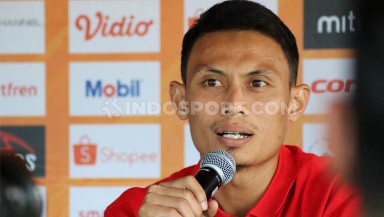 Bek Bali United, Dias Angga Putra, dalam jumpa pers Liga 1 2019. Copyright: © Nofik Lukman/INDOSPORT