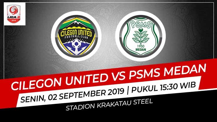 Pertandingan Cilegon United vs PSMS Medan.Cilegon United berhasil mengalahkan PSMS Medan dengan skor 3-0 dalam lanjutan pekan ke-14 Liga 2 2019 wilayah barat, Senin (2/9/19), di Stadion Krakatau Steel. Copyright: © Grafis: Indosport.com