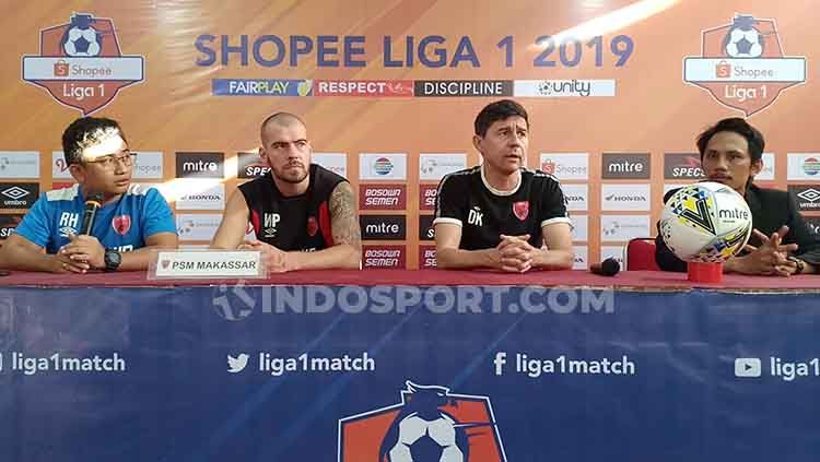 Pre Match Press Conference PSM Makassar vs Persela Lamongan di Media Center Stadion Andi Mattalatta, Makassar, Sabtu (30/8/19) petang. Copyright: © Adriyan Adirizky/INDOSPORT