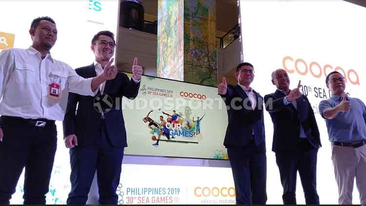 Konferensi pers peluncuran smart TV Android Coocaa edisi khusus SEA Games 2019. Copyright: &copy; Shintya Anya Maharani/INDOSPORT