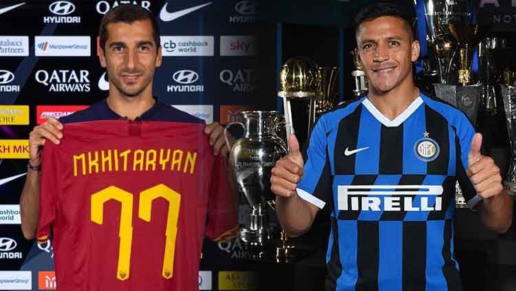 Henrikh Mkhitaryan dan Alexis Sanchez. Copyright: © Claudio Villa - Inter/Inter via Getty Images/officialasroma Verified