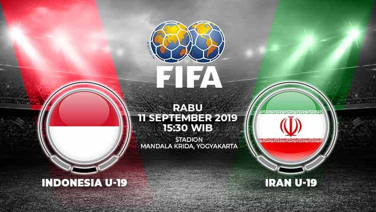 Pertandingan Indonesia U19 vs Iran U19. Copyright: © Grafis: Yanto/Indosport.com