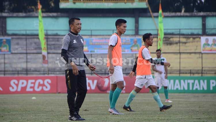 Suasana latihan pemain PSMS Medan bersama Jafri Sastra di Stadion Teladan. Copyright: © Aldi Aulia Anwar/INDOSPORT