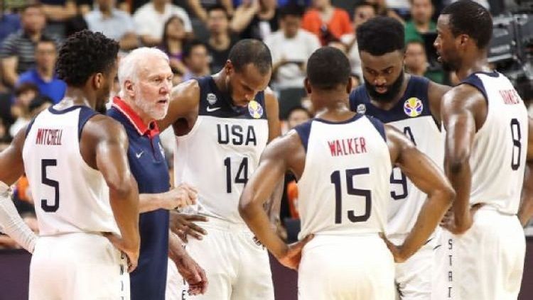 Timnas Amerika Serikat gagal merebut gelar juara FIBA World Cup 2019. Copyright: © Lintao Zhang/Getty Images