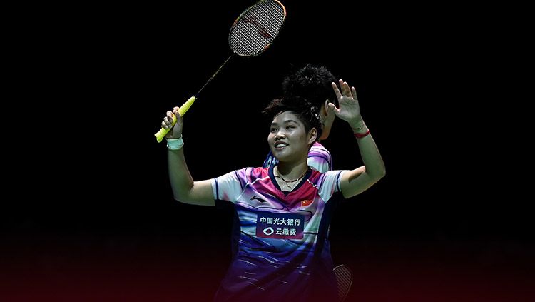 Pebulu tangkis ganda campuran China, Huang Dongping sukses melaju ke semifinal Indonesia Open 2023. Copyright: © Matt Roberts/Getty Images