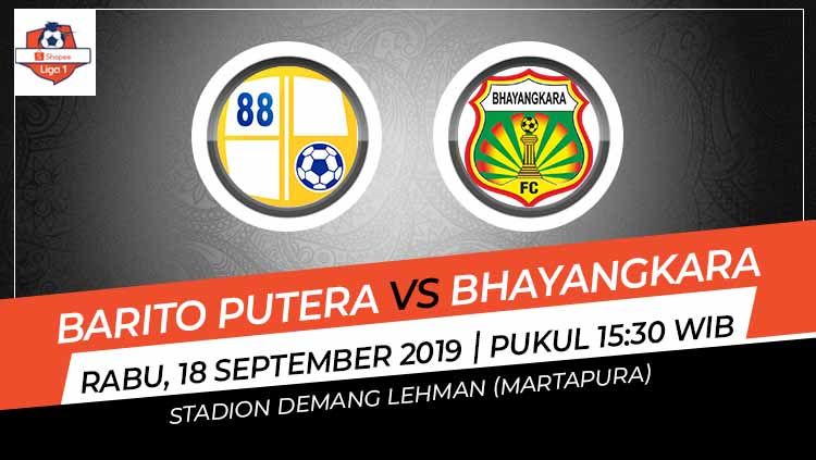 Pertandingan Barito Putera vs Bhayangkara FC. Copyright: © Grafis: Indosport.com