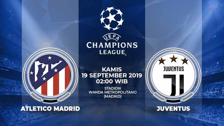 Berikut link streaming pertandingan Liga Champions 2019/20 antara Atletico Madrid vs Juventus yang berlangsung pada Kamis (19/9/19) pukul 02.00 WIB. Copyright: © Grafis: Yanto/Indosport.com