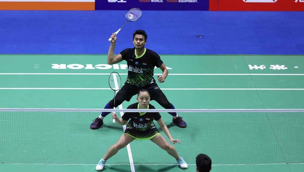 Pasangan ganda campuran Indonesia, Tontowi Ahmad/Winny Oktavina Kandow, gagal melangkah ke babak kedua turnamen Hong Kong Open 2019. Copyright: © Humas PBSI