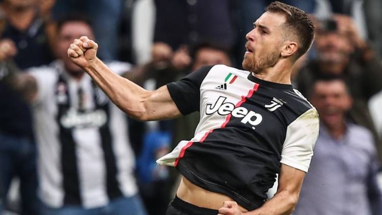 Gelandang Juventus, Aaron Ramsey. Copyright: © Twitter @ChampionsLeague