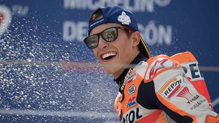 Pembalap Repsol Honda, Marc Marquez menyebut dua nama rider yang difavoritkannya untuk menjadi juara di MotoGP 2020. Copyright: © Mirco Lazzari gp/Getty Images