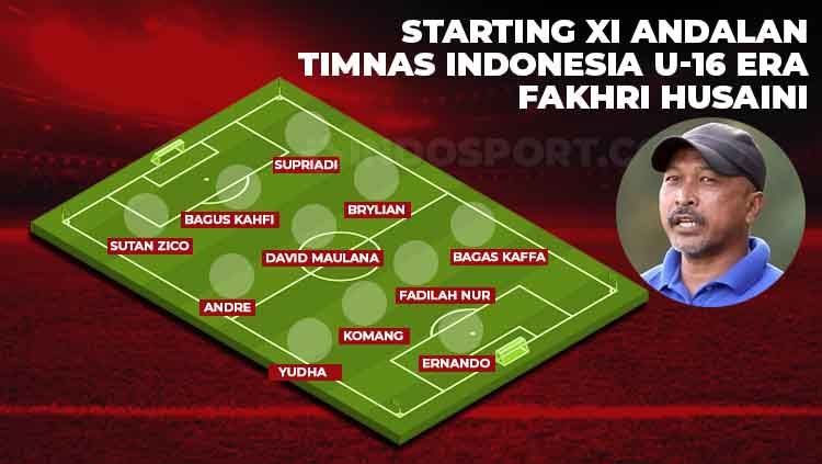 Starting XI andalan Timnas Indonesia U-16 era Fakhri Husaini. Copyright: © INDOSPORT