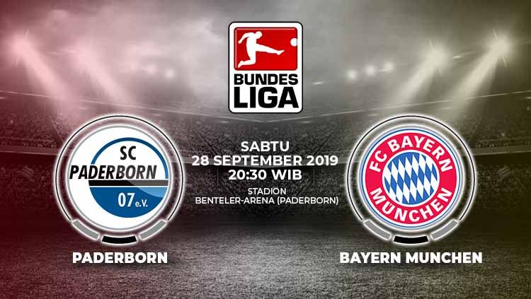 Berikut pertandingan Paderborn vs Bayern Munchen pekan keenam Bundesliga Jerman 2019-2020, Sabtu (28/09/19) pukul 20.30 WIB Copyright: © Grafis: Yanto/Indosport.com