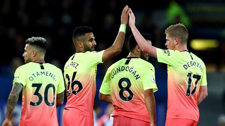 Selebrasi para pemain Manchester City. Copyright: © Chloe Knott/GettyImages