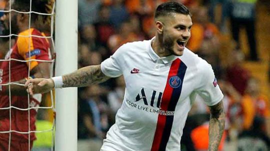 Selebrasi Mauro Icardi, usai mencetak gol ke gawang Galatasaray Copyright: © Dean Mouhtaropoulos/Getty Images