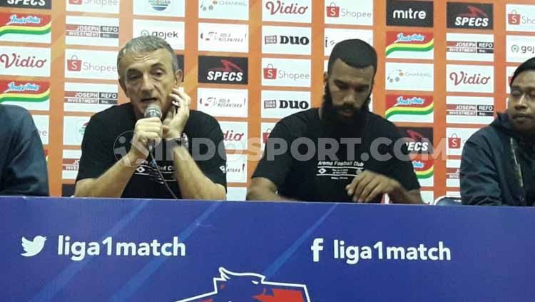 Preskon Arema FC: Milomir Seslija & Sylvano Comvalius Copyright: © Ian Setiawan/INDOSPORT