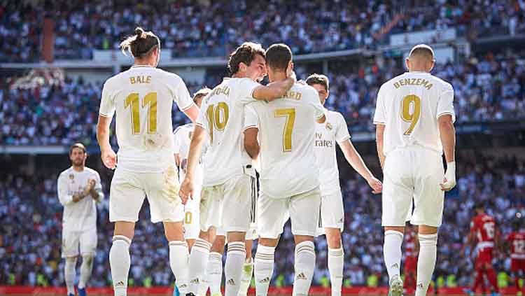 Klasemen LaLiga Spanyol 2019-2020 puncak klasemen sementara masih dikuasai Real Madrid dan dibayangi Barcelona pada posisi kedua. Copyright: © Quality Sport Images/GettyImages