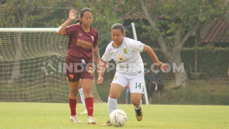 Pertandingan PSM Makassar vs Persebaya di Liga 1 Putri 2019. Copyright: © Copyright Fitra Herdian/Indosport.