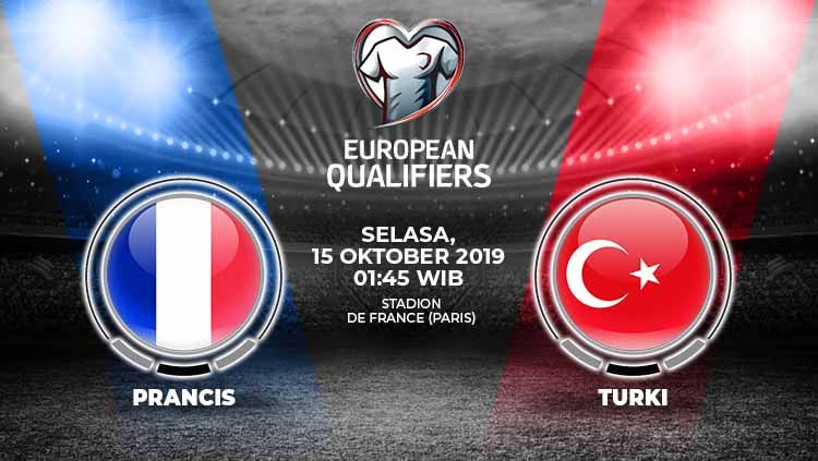 Berikut prediksi pertandingan Prancis vs Turki di Stade De France, Selasa (15/10/19) pukul 01.45 WIB dalam lanjutan kualifikasi Euro 2020. Copyright: © Grafis: Yanto/Indosport.com