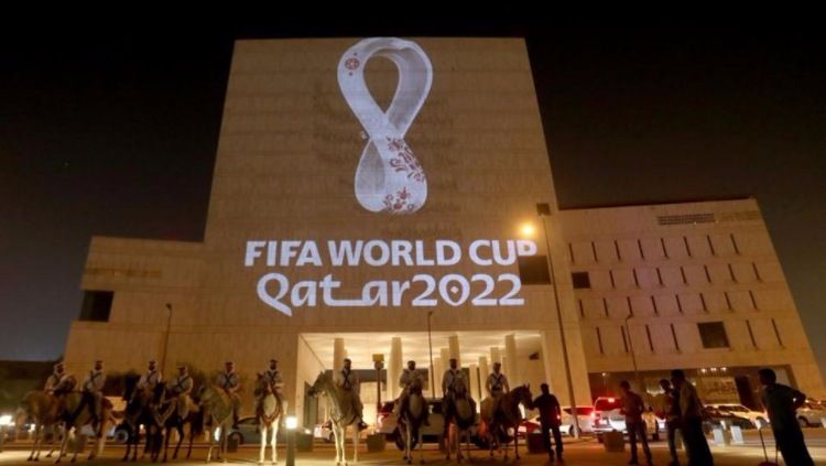Foto launching logo terbaru untuk turnamen sepak bola terbesar di dunia, Piala Dunia 2022 di Doha, Qatar. Copyright: © REUTERS
