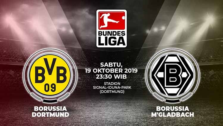 Borussia Dortmund akan menjamu lawan berat Borussia Moenchengladbach dalam lanjutan pekan ke-8 Bundesliga Jerman 2019/20, Sabtu (19/10/19). Copyright: © Grafis: Yanto/Soicaumienbac.cc