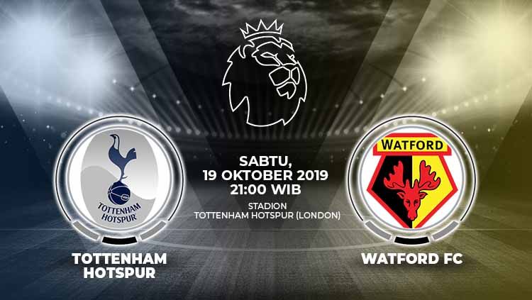 Prediksi pertandingan Liga Inggris antara Tottenham Hotspur vs Watford di pekan ke-9, Sabtu (19/10/19), pukul 21.00 WIB, di Stadion Tottenham Hotspur. Copyright: © Grafis: Yanto/Indosport.com