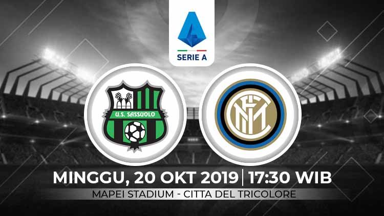Inter Milan harus bertandng ke markas Sassuolo dalam pertandingan pekan ke-8 Serie A Liga Italia yang disiarkan secara langsung lewat live streaming, Minggu (20/10/19). Copyright: © INDOSPORT