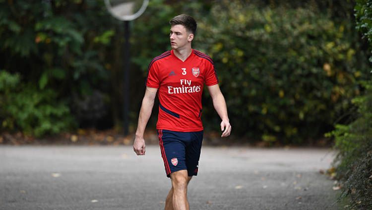 Kieran Tierny, bek kiri anyar Arsenal Copyright: © Stuart MacFarlane/Arsenal FC via Getty Images