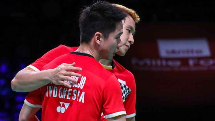 Flashback kegagalan pasangan ganda putra Indonesia, Kevin Sanjaya/Marcus Gideon di tiga edisi Kejuaraan Dunia Bulutangkis. Copyright: © Humas PBSI