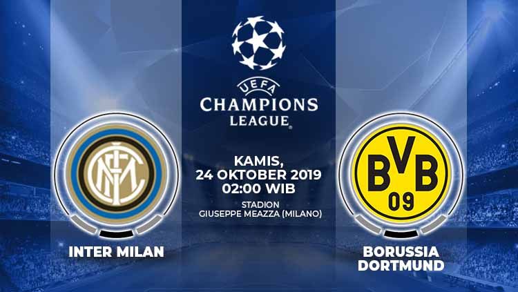 Pertandingan Inter Milan vs Borussia Dortmund bisa disaksikan melalui live streaming. Copyright: © Grafis: Yanto/Indosport.com