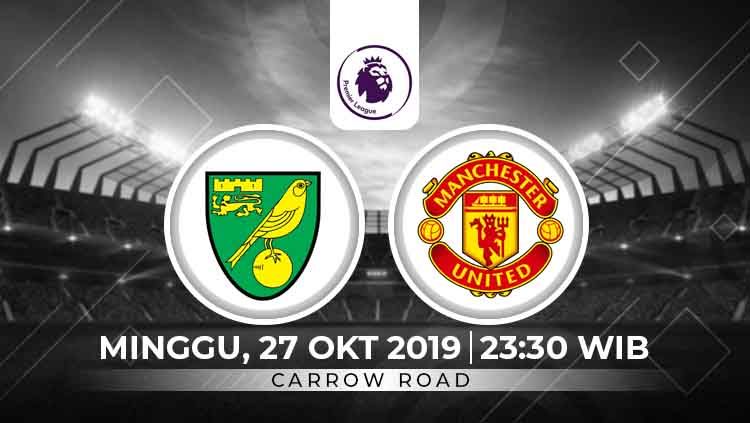 Prediksi pertandingan Liga Inggris Norwich City vs Manchester United pada pekan ke-10, Minggu (27/10/19), pukul 23.30 WIB, di Carrow Road. Copyright: © INDOSPORT