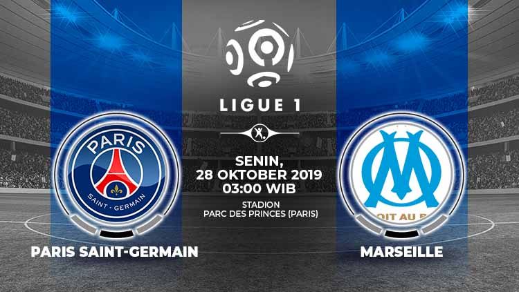 Paris Saint-Germain akan ditantang klub papan atas Marseille di pertandingan pekan ke-11 Liga Prancis, Senin (28/10/19). Copyright: © Grafis: Yanto/Indosport.com