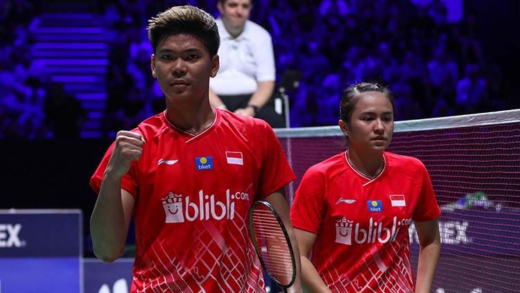 Ganda campuran Indonesia, Praveen Jordan/Melati Daeva Oktavianti, selanjutnya akan menghadapi wakil Thailand di All England 2023. Foto: PBSI. Copyright: © PBSI