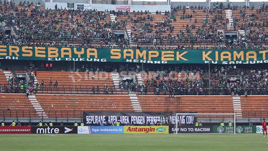 Persebaya Surabaya dipastikan tidak mendapatkan dukungan dari suporter mereka, Bonekmania di Liga 1. Copyright: © Fitra Herdian/INDOSPORT