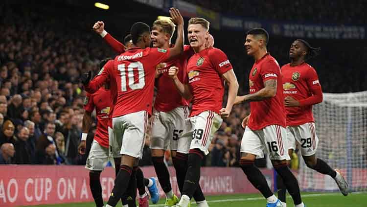 Manchester United sukses meraih tiga kemenangan di tiga laga terakhirnya, namun kebangkitan klub Liga Inggris tersebut adalah semu belaka. Copyright: © Mike Hewitt/GettyImages