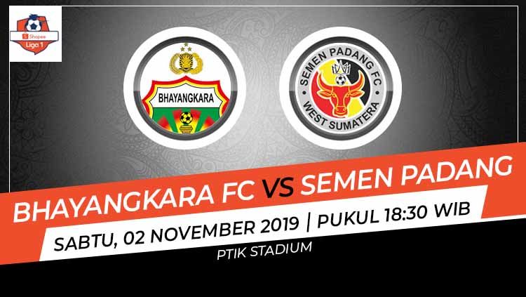 Bhayangkara FC gagal meraih angka penuh usai ditahan imbang 2-2 oleh Semen Padang dalam lanjutan laga pekan ke-26 Liga 1 2019, Sabtu (02/11/19). Copyright: © INDOSPORT