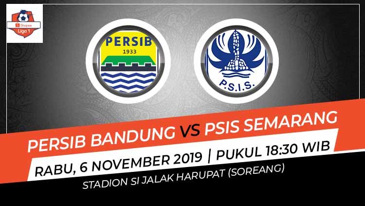 Prediksi pertandingan Shopee Liga 1 2019 Persib Bandung vs PSIS Semarang pada pekan ke-27, Rabu (06/11/19), pukul 18.30 WIB, di Stadion Si Jalak Harupat. Copyright: © Grafis: Indosport.com