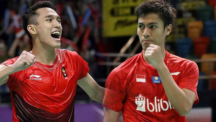 Jonatan Christie dan Shesar Hiren Rhustavito, dua pemain tunggal putra andalan Indonesia di Asian Games 2022. Copyright: © PBSI