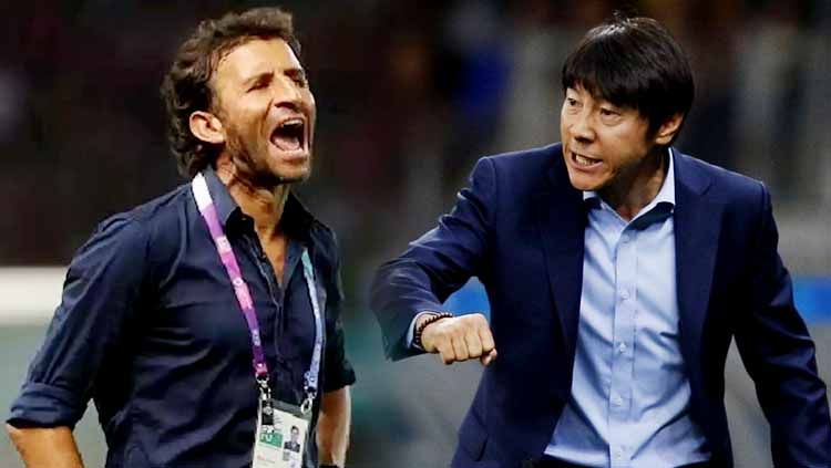 Shin Tae-yong dan Luis Milla, dua pelatih asing yang pernah menukangi Timnas Indonesia, kini sama-sama menyoroti pelatih Persija Jakarta, Thomas Doll. Copyright: © eadtopics.com