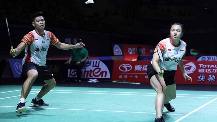 Dikalahkan wakil Jepang di perempatfinal Fuzhou China Open 2019, Praveen Jordan/Melati Daeva menyalahkan bola terlalu berat serta pola permainan yang amat sukar. Copyright: © Humas PBSI