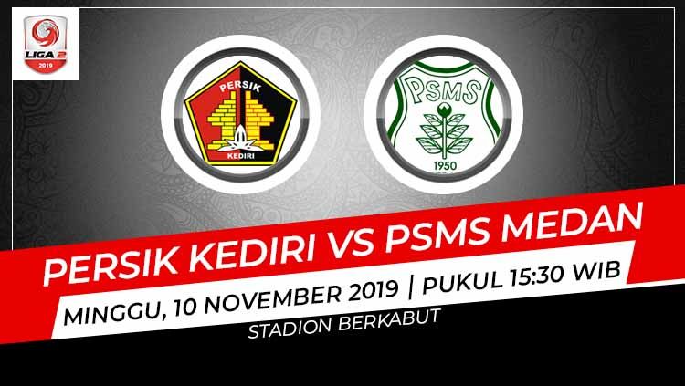 Persik Kediri dan PSMS Medan harus puas bermain imbang 1-1 dalam pertandingan pertama Grup B babak 8 besar Liga 2 2019, Minggu (10/11/19). Copyright: © INDOSPORT