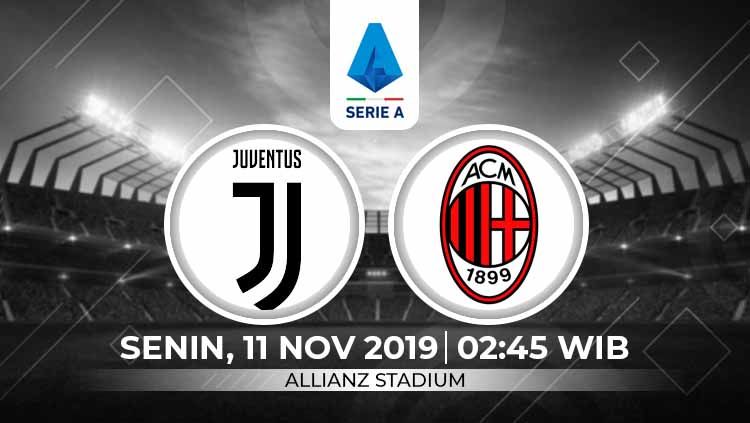Prediksi pertandingan pekan ke-12 Serie A Italia 2019-2020 antara Juventus vs AC Milan, Senin (11/11/19) dini hari WIB. Copyright: © INDOSPORT