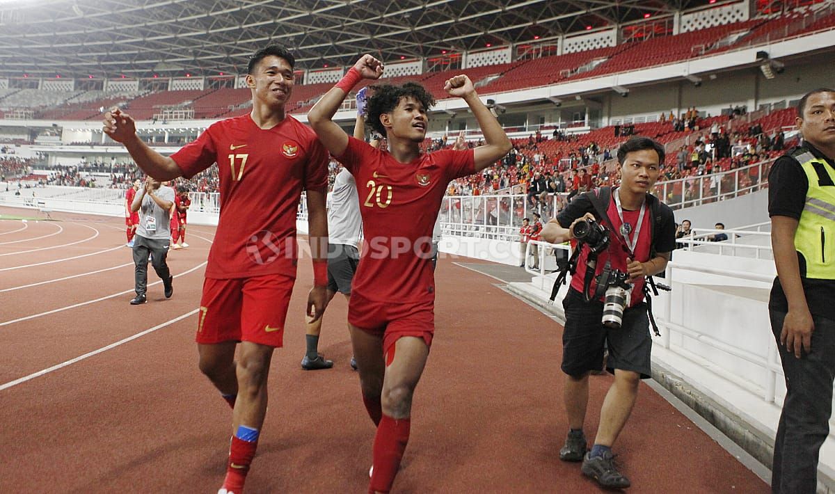 Laga pertandingan antara Indonesia U-19 vs Korea Utara U-19 pada Kualifikasi Piala Asia U-19 di GBK, Jakarta, Minggu (10/11/19). Copyright: © Herry Ibrahim/INDOSPORT