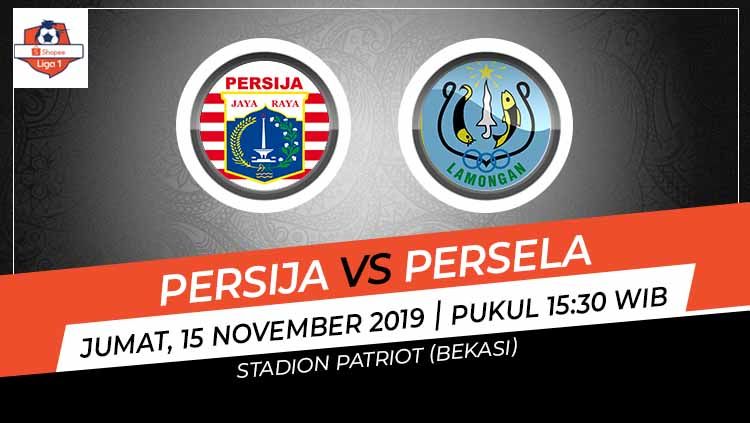 Laga pekan tunda ke-22 Shopee Liga 1 antara Persija Jakarta melawan Persela Lamongan, Jumat (15/11/19), bisa disaksikan di situs live streaming Vidio.com. Copyright: © Grafis: Indosport.com